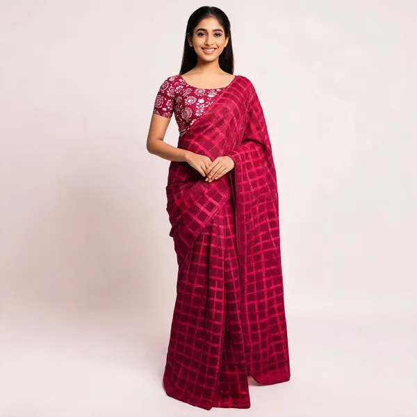 Pink_Star_Georgette_Saree_For_Women