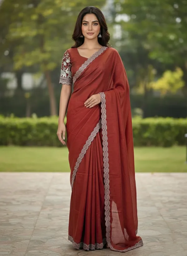 Maroon_Star_Georgette_Embroidered_Saree_For_Women