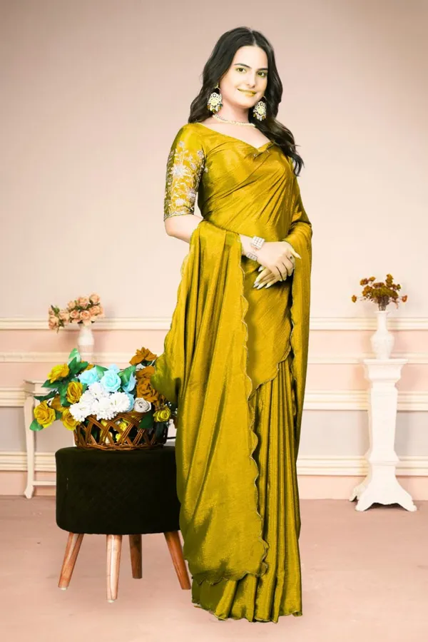 Yellow_Star_Georgette_Solid_Saree_For_Women