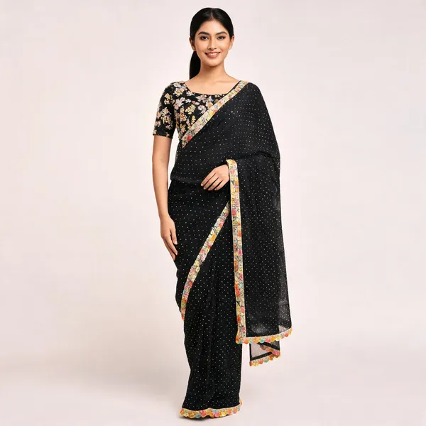 Black_Star_Georgette_Embroidered_Bollywood_Saree_For_Women