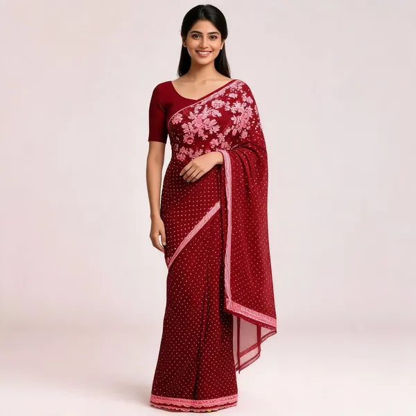 Maroon_Star_Georgette_Embroidered_Saree_For_Women