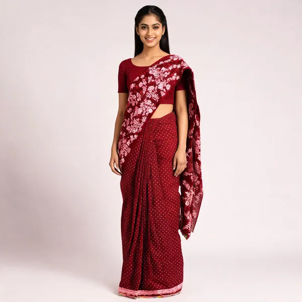 Maroon_Star_Georgette_Embroidered_Saree_For_Women