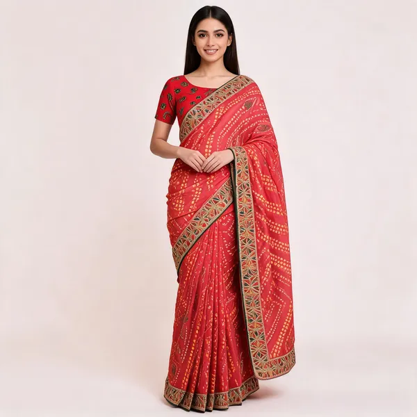Red_Star_Georgette_Bandhani_Saree_For_Women