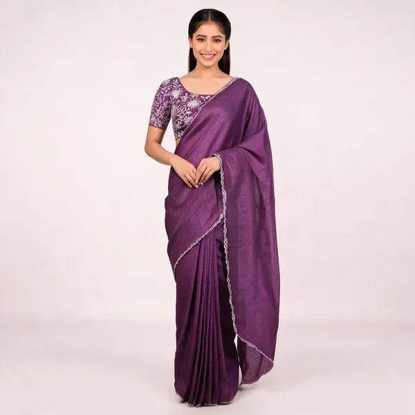 Purple_Star_Georgette_Embroidered_Saree_For_Women