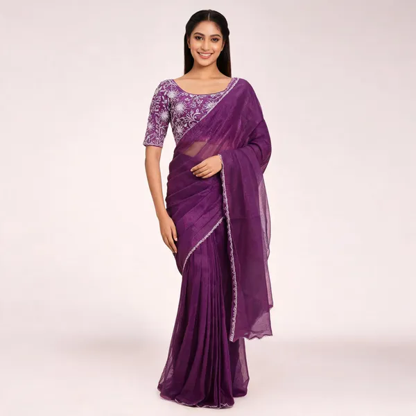 Purple_Star_Georgette_Embroidered_Saree_For_Women
