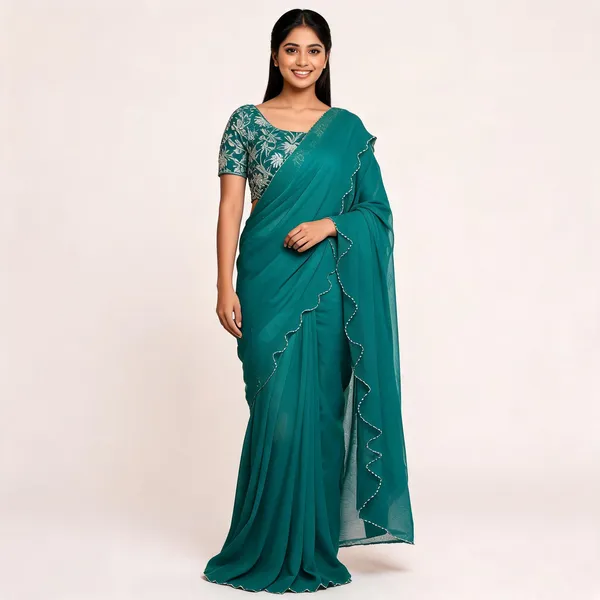 Green_Star_Georgette_Embroidered_Saree_For_Women