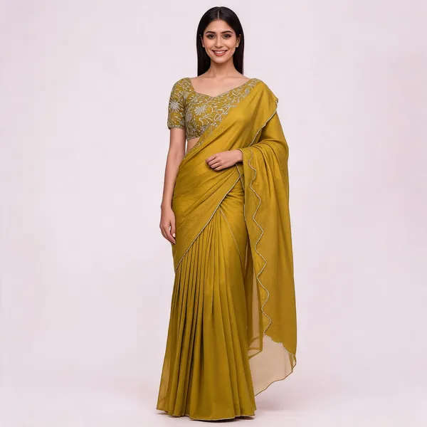 Yellow_Star_Georgette_Embroidered_Saree_For_Women
