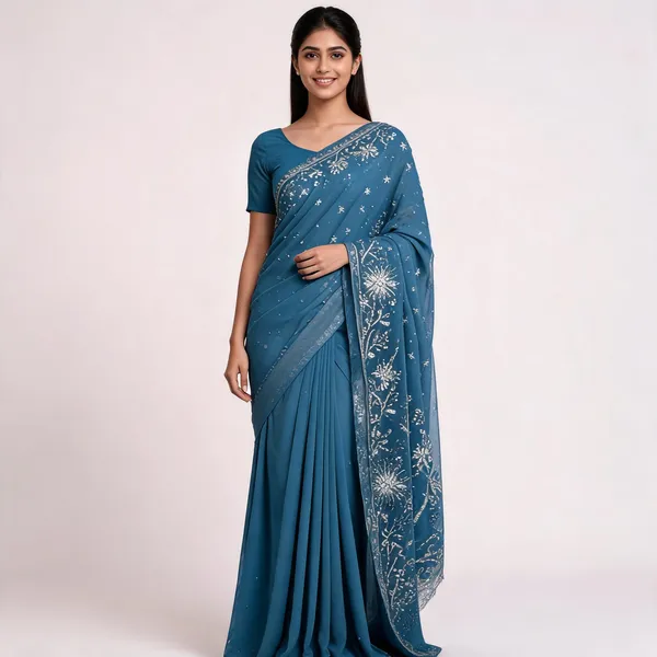 Blue_Star_Georgette_Embroidered_Saree_For_Women