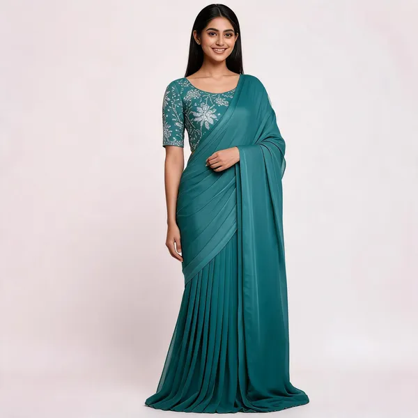 Green_Star_Georgette_Embroidered_Saree_For_Women