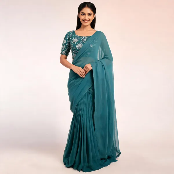 Green_Star_Georgette_Embroidered_Saree_For_Women