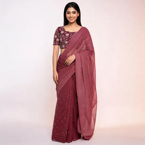 Pink_Star_Georgette_Embroidered_Saree_For_Women