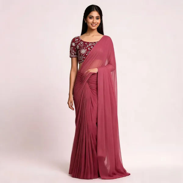 Pink_Star_Georgette_Embroidered_Saree_For_Women