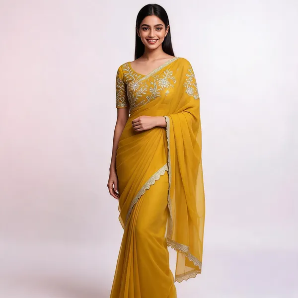 Yellow_Star_Georgette_Embroidered_Saree_For_Women