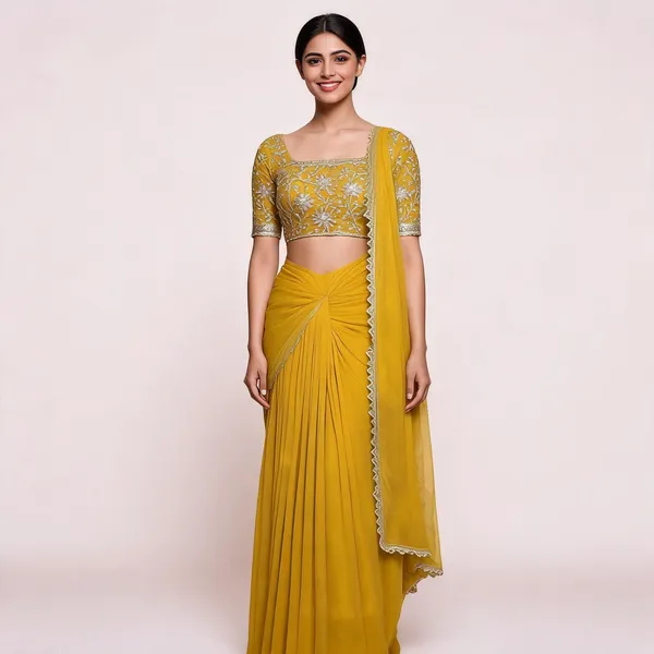 Yellow_Star_Georgette_Embroidered_Saree_For_Women