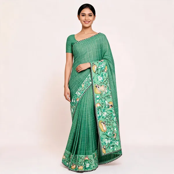 Green_Star_Georgette_Floral_Print_Saree_For_Women