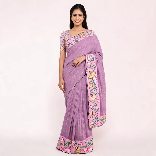 Pink_Star_Georgette_Floral_Print_Saree_For_Women