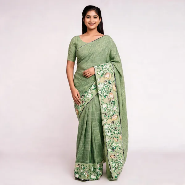 Light_Green_Star_Georgette_Floral_Print_Saree_For_Women