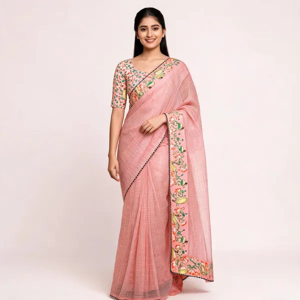Pink_Star_Georgette_Self_Design_Saree_For_Women