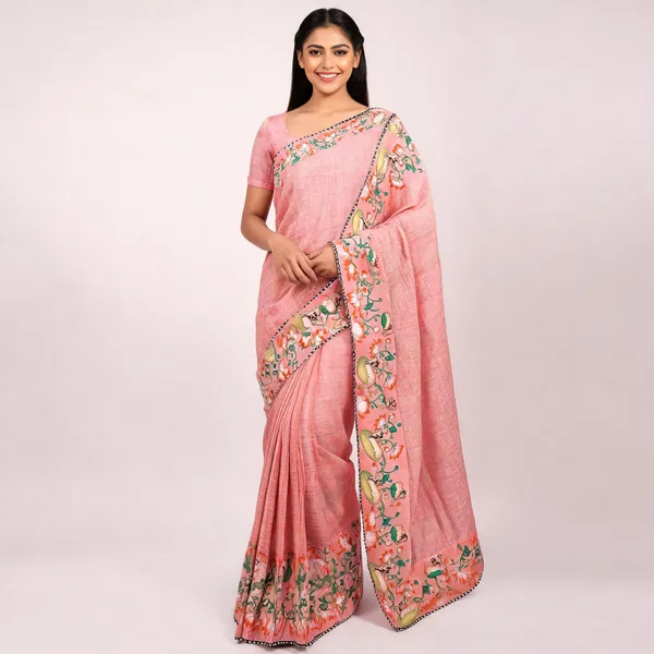 Pink_Star_Georgette_Self_Design_Saree_For_Women
