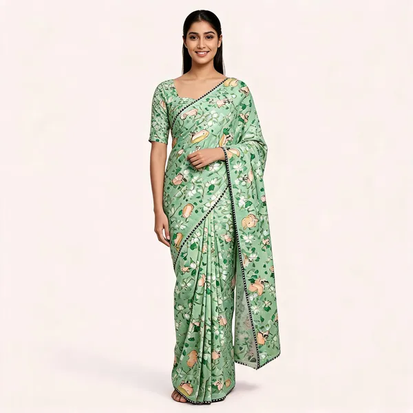 Light_Green_Star_Georgette_Self_Design_Saree_For_Women