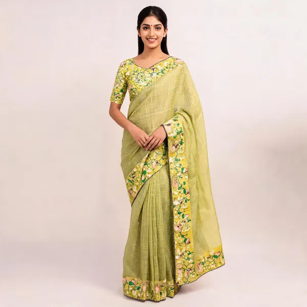 Yellow_Star_Georgette_Self_Design_Saree_For_Women