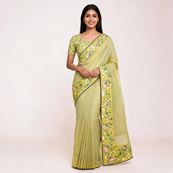 Yellow_Star_Georgette_Self_Design_Saree_For_Women