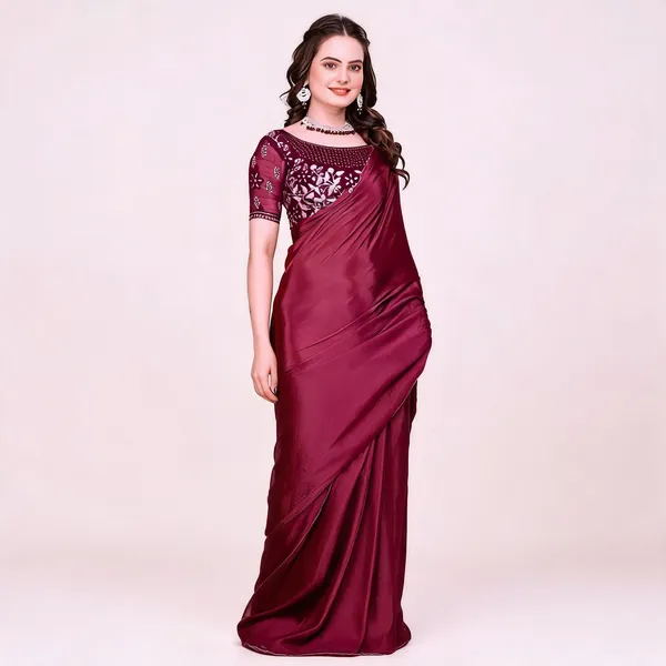 Pink_Star_Georgette_Solid_Plain_Saree_For_Women