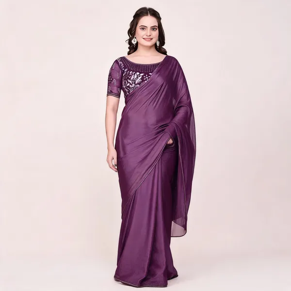 Purple_Star_Georgette_Embroidered_Saree_For_Women