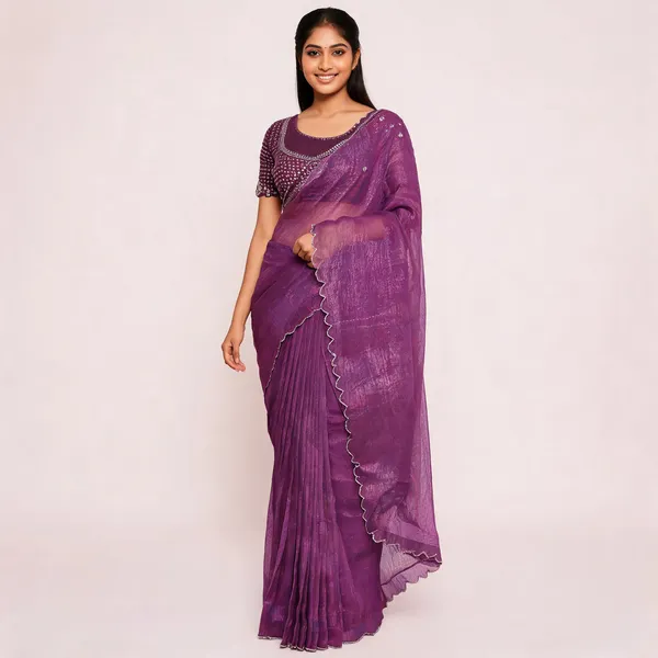Purple_Star_Georgette_Embroidered_Embellished_Saree_For_Women