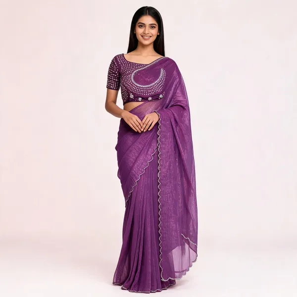 Purple_Star_Georgette_Embroidered_Embellished_Saree_For_Women