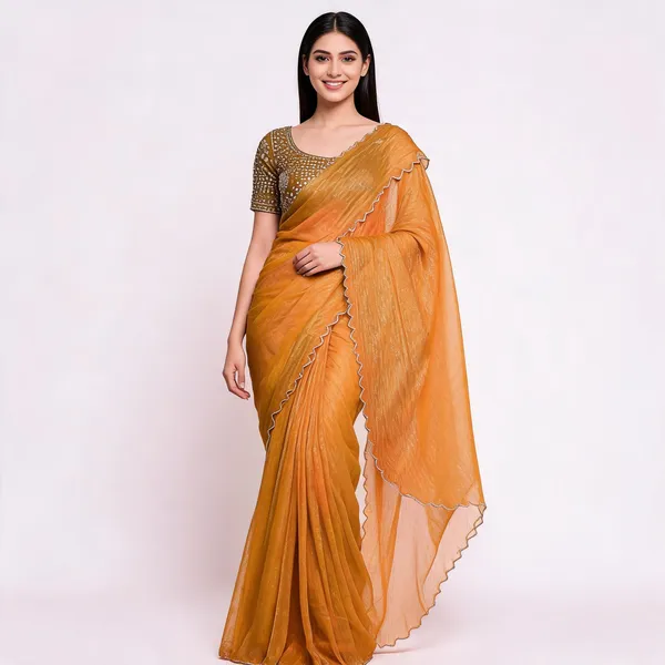 Yellow_Star_Georgette_Embroidered_Embellished_Saree_For_Women