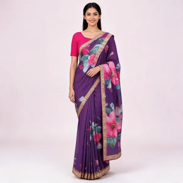 Purple_Star_Georgette_Digital_Print_Saree_For_Women