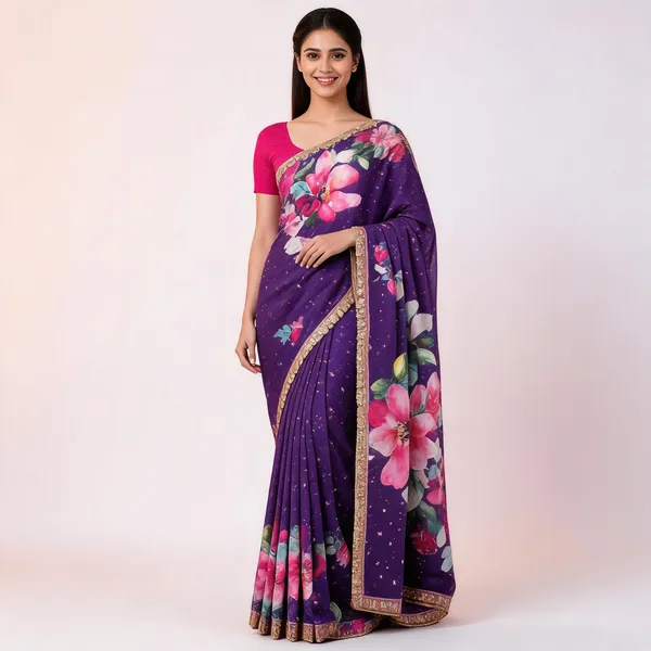 Purple_Star_Georgette_Digital_Print_Saree_For_Women