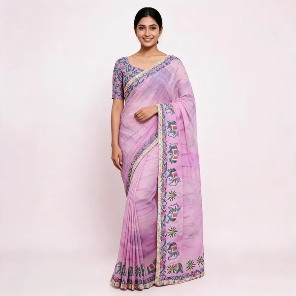 Purple_Star_Georgette_Digital_Animal_Print_Saree_For_Women