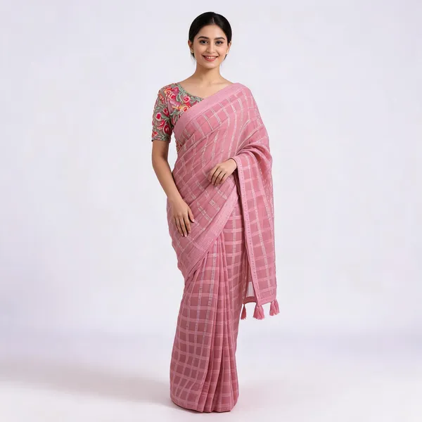 Pink_Star_Georgette_Embroidered_Saree_For_Women