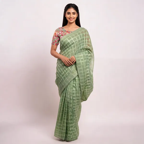 Light_Green_Star_Georgette_Embroidered_Saree_For_Women