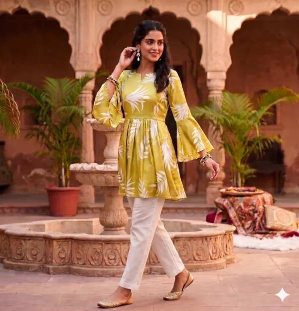 Yellow_Cotton_A-Line_Floral_Kurta_For_Women