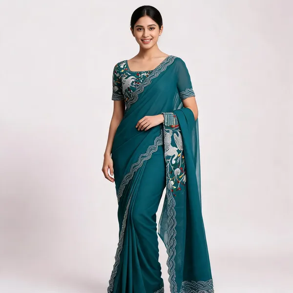 Blue_Star_Georgette_Woven_Embroidered_Saree_For_Women