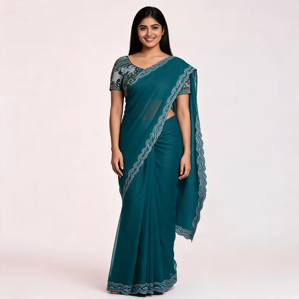 Blue_Star_Georgette_Woven_Embroidered_Saree_For_Women