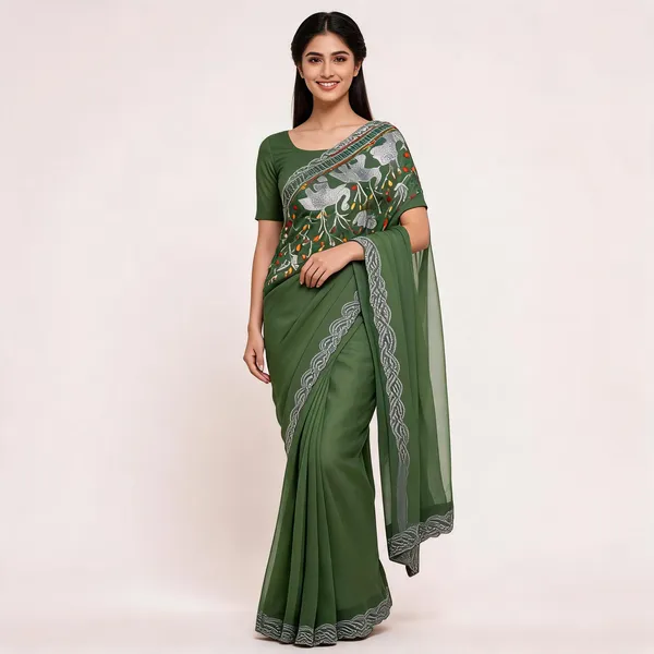 Green_Star_Georgette_Woven_Embroidered_Saree_For_Women