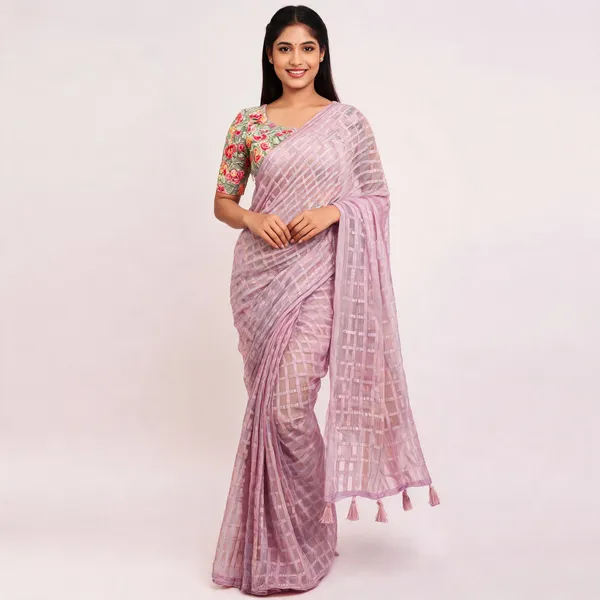 Purple_Star_Georgette_Striped_Self_Design_Saree_For_Women