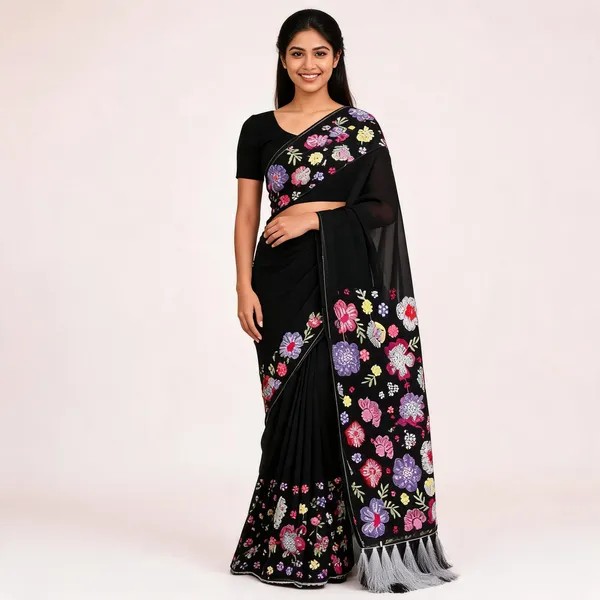 Black_Star_Georgette_Saree_For_Women