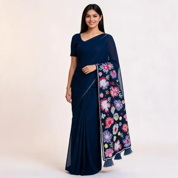 Blue_Star_Georgette_Solid_Saree_For_Women