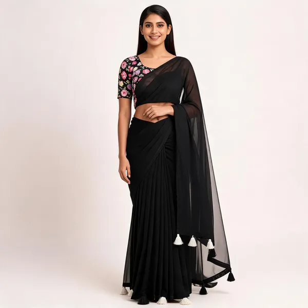 Black_Star_Georgette_Solid_Saree_For_Women