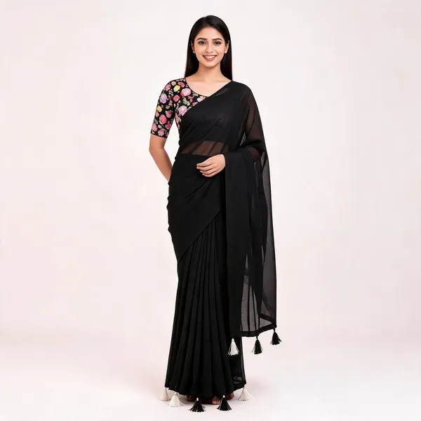 Black_Star_Georgette_Solid_Saree_For_Women