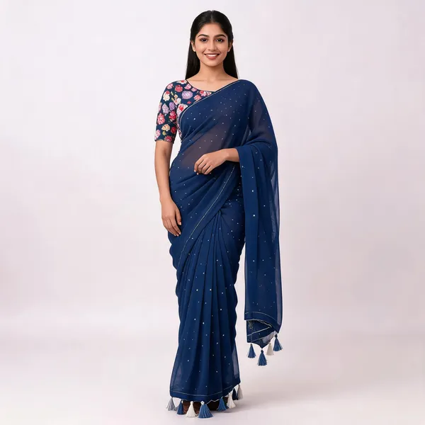 Blue_Star_Georgette_Solid_Bollywood_Saree_For_Women