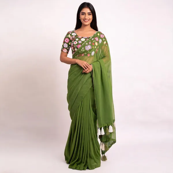 Green_Star_Georgette_Solid_Bollywood_Saree_For_Women