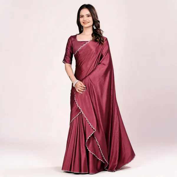 Pink_Star_Georgette_Solid_Saree_For_Women