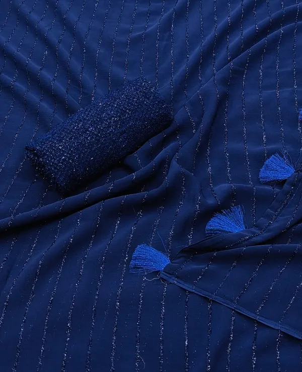 Dark_Blue_Star_Georgette_Dyed_Saree_For_Women