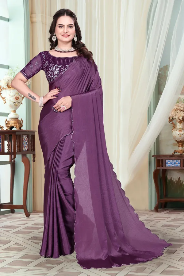 Purple_Star_Georgette_Printed_Saree_For_Women